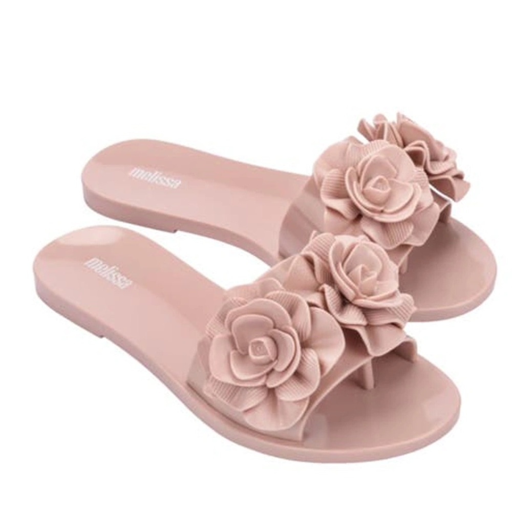 Melissa Pink Floral Slide Sandals